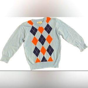Children’s Place Toddler Boy’s 3T Blue & Orange Cotton Argyle Sweater Excellent